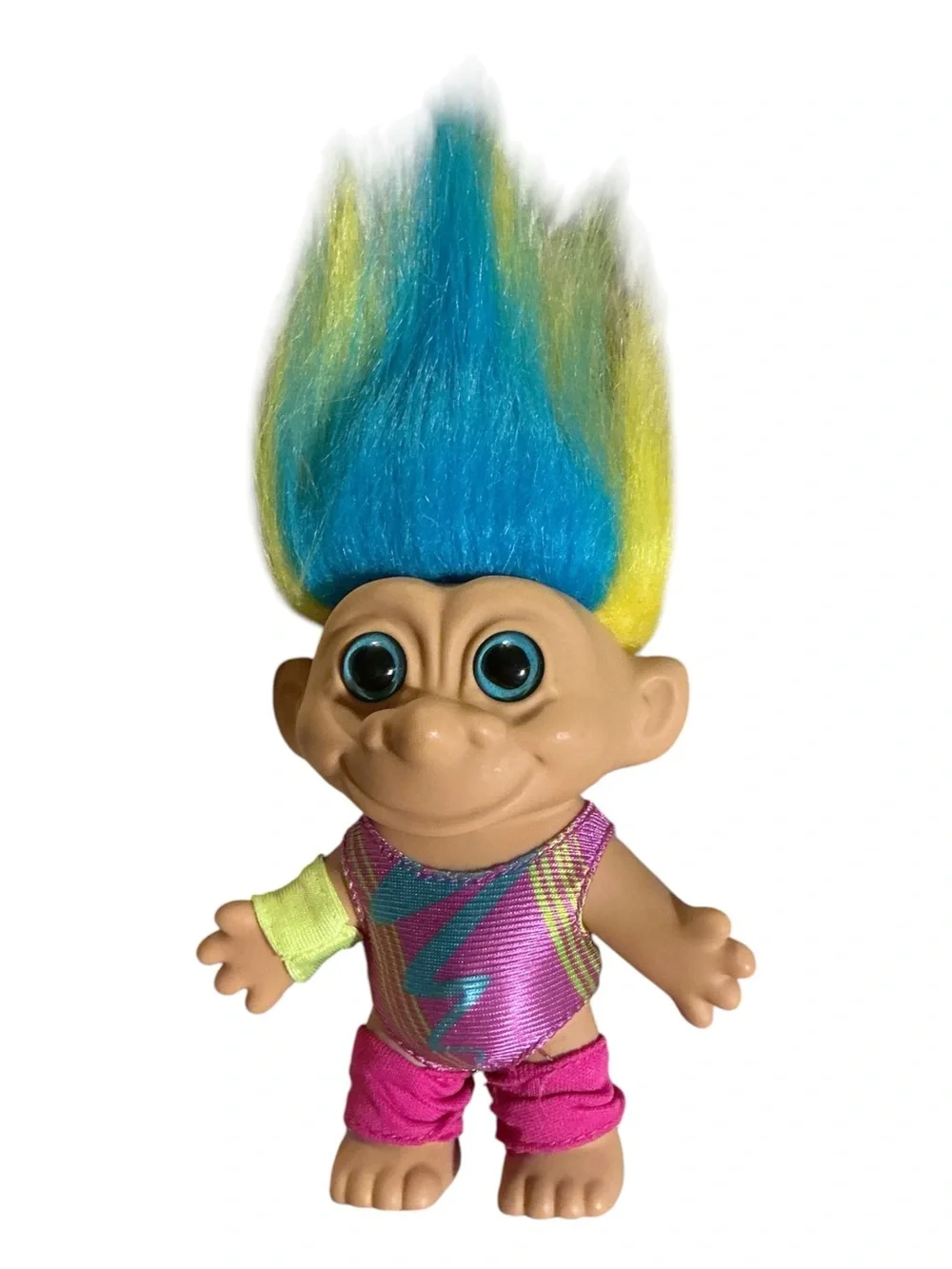 DreamWorks Troll Doll with Blue & Yellow Hair and Pink Outfit